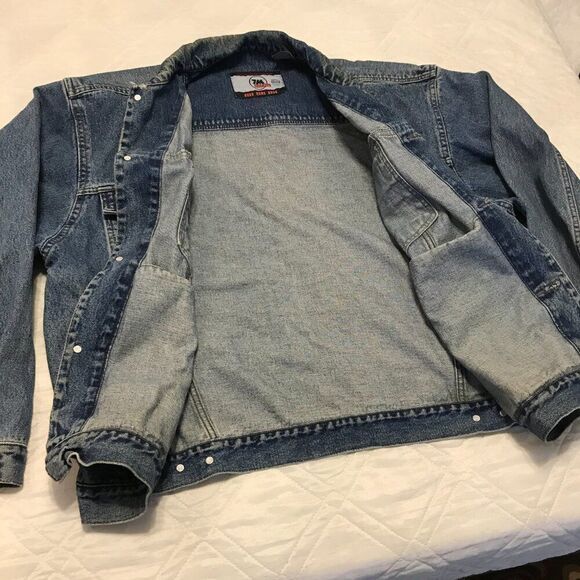 Vtg‎ Bugle Boy The Millennium Series 7M Denim Blue Jean Jacket Coat Mens Large - Picture 6 of 9